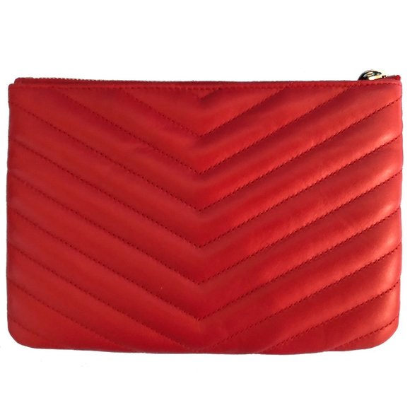 Monogram YSL Small Chevron Quilted Leather Pouch - Picture 4 of 10